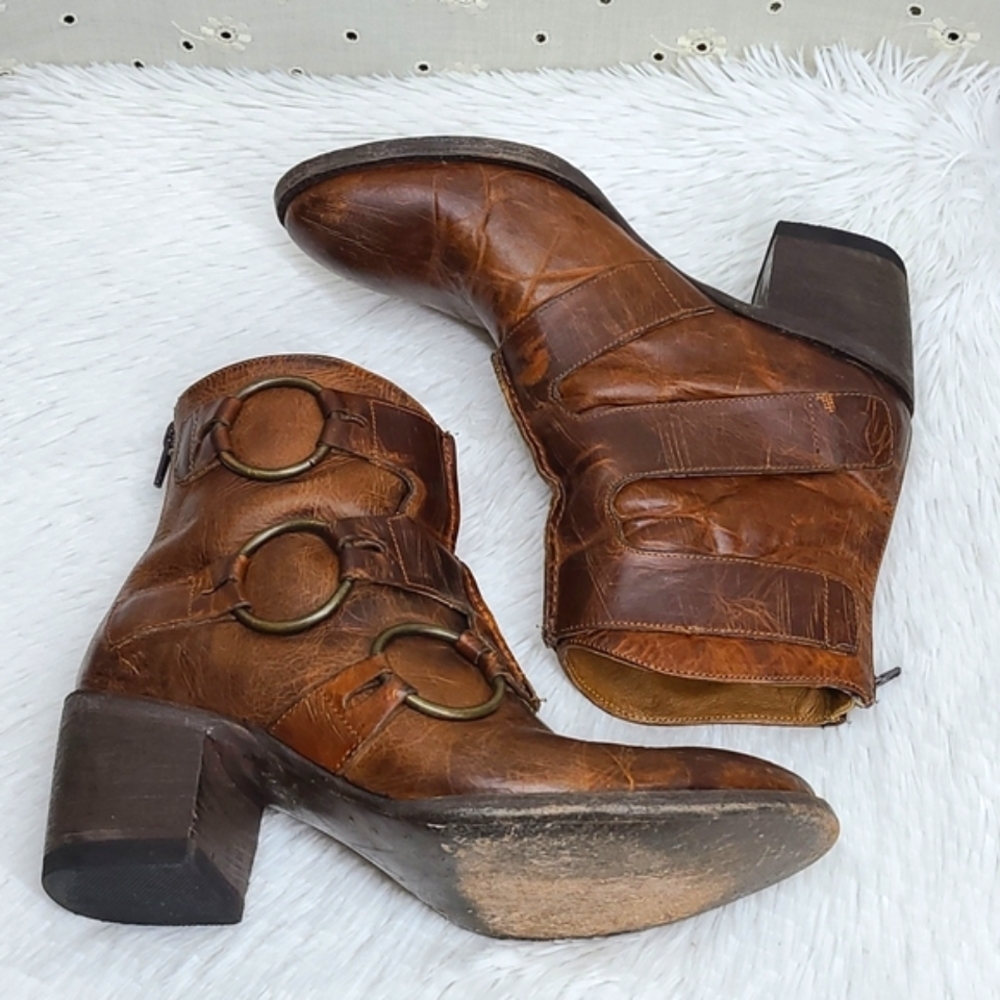 Old Gringo Brown Ankle Boots with Buckle Detail - Picture 3 of 9